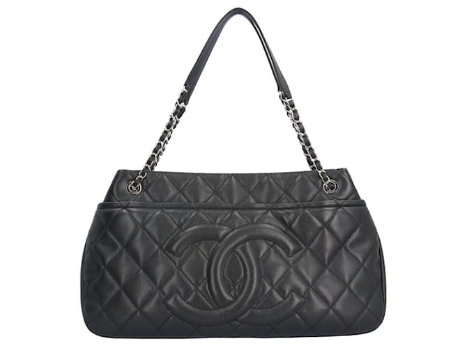 Chanel Matelassé Negro Cuero  ref.1395057