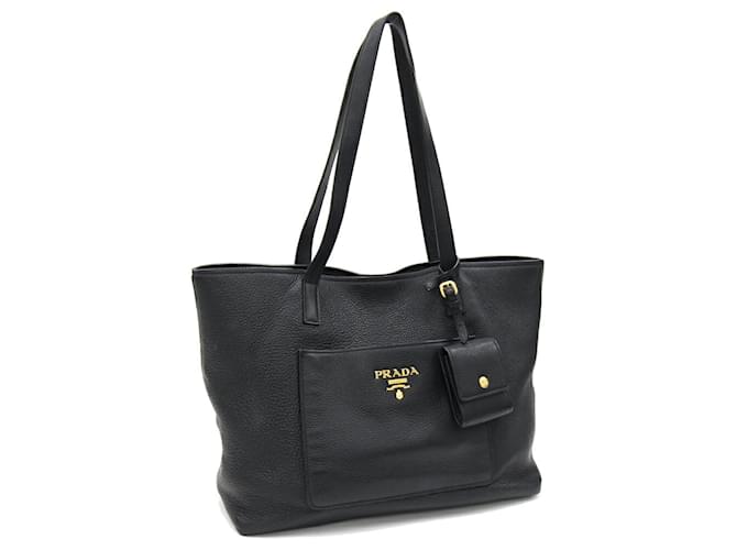 Prada Vitello Schwarz Leder  ref.1395058