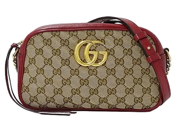 Gucci GG Marmont Marrom Lona  ref.1395108