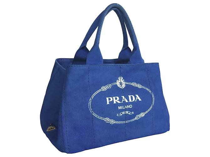 Prada Canapa Toile Bleu  ref.1395142