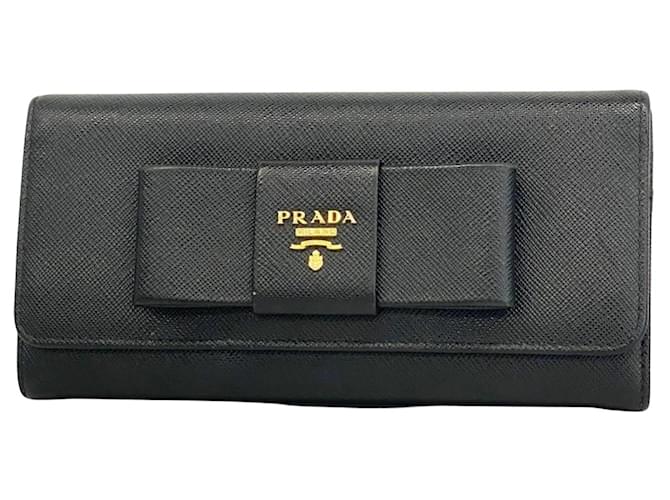 Prada Saffiano Preto Couro  ref.1395238