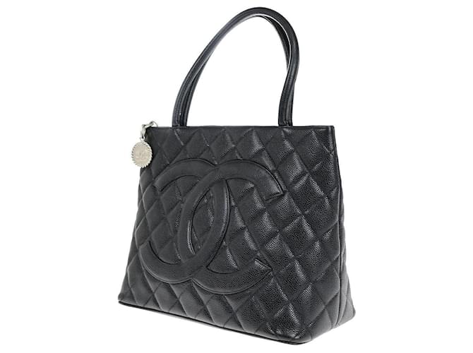Chanel Medaillon Black Leather  ref.1395253