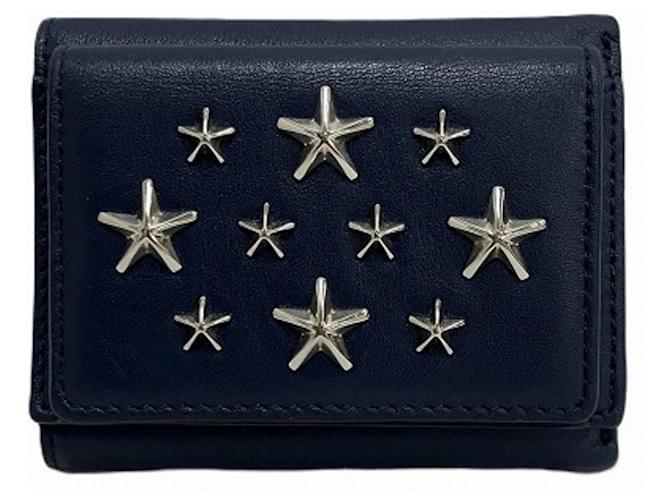 Jimmy Choo Star Ohrstecker Marineblau Leder  ref.1395260