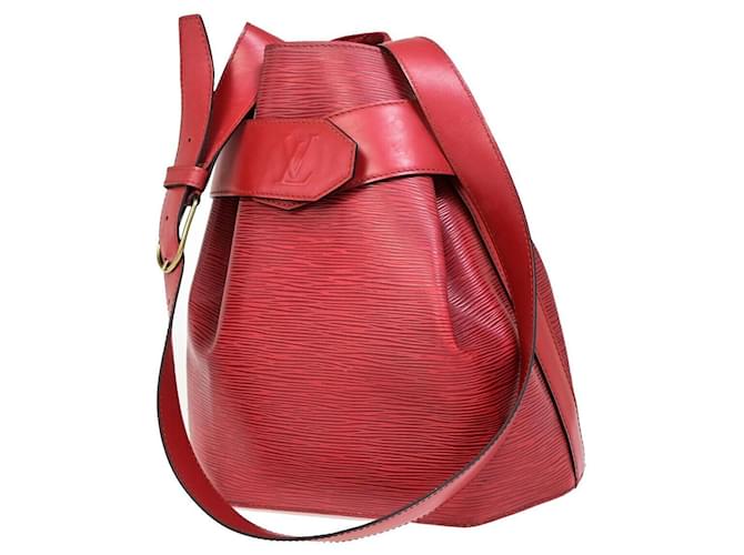 Louis Vuitton Sac d'epaule Cuir Rouge  ref.1395274