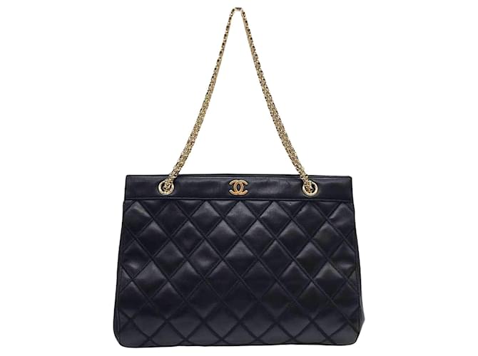 Chanel COCO Mark Schwarz Leder  ref.1395287