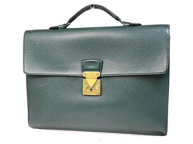 Louis Vuitton Serviette kourad Green Leather  ref.1395348