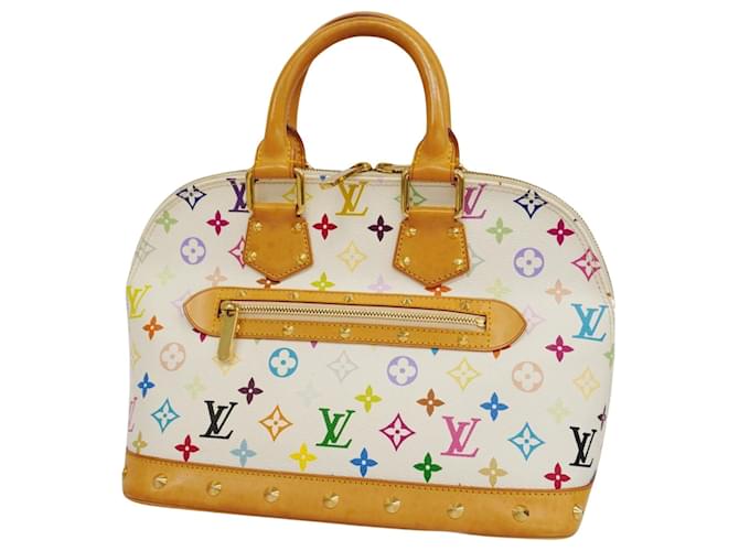 Louis Vuitton Alma Branco Lona  ref.1395378