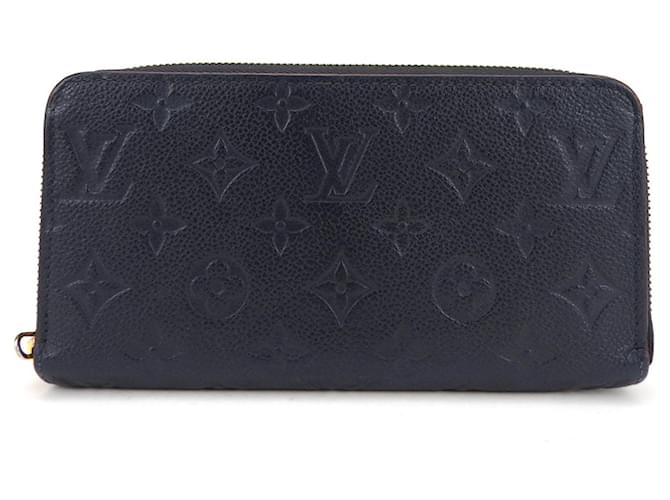 Louis Vuitton Zippy Wallet Cuir Bleu Marine  ref.1395388