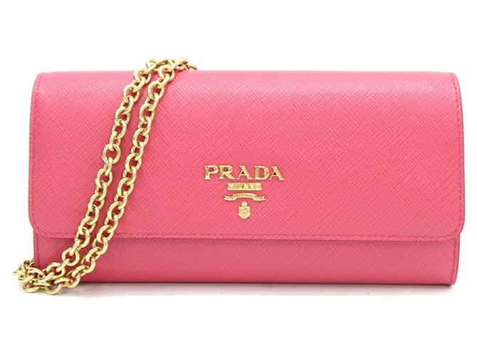 Prada Saffiano Rosa Couro  ref.1395402