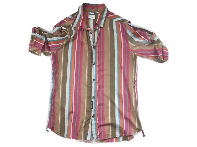 Camicia a righe in cotone Dolce & Gabbana Multicolore