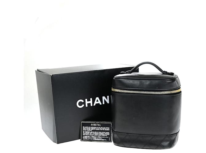 Chanel Vanity Negro Cuero  ref.1395511