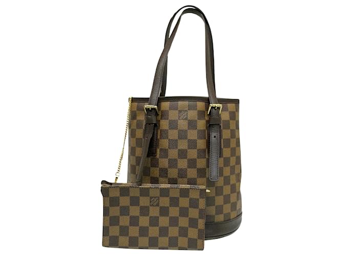 Bucket Louis Vuitton Marais Castaño Lienzo  ref.1395517