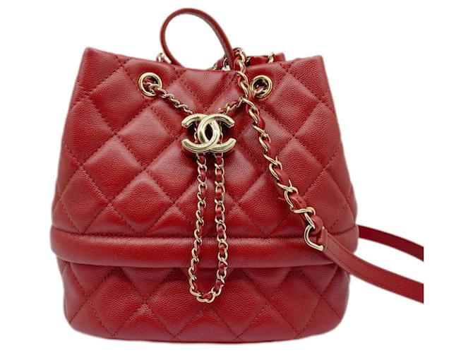 Cordón Chanel Roja Cuero  ref.1395524