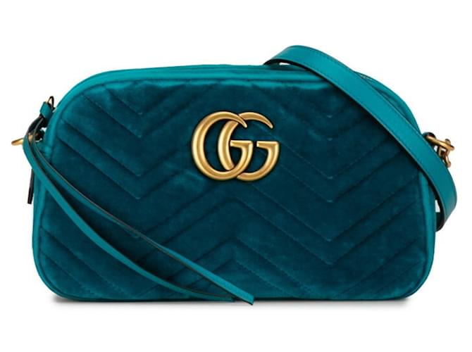 Gucci GG Marmont Azul Veludo  ref.1395547
