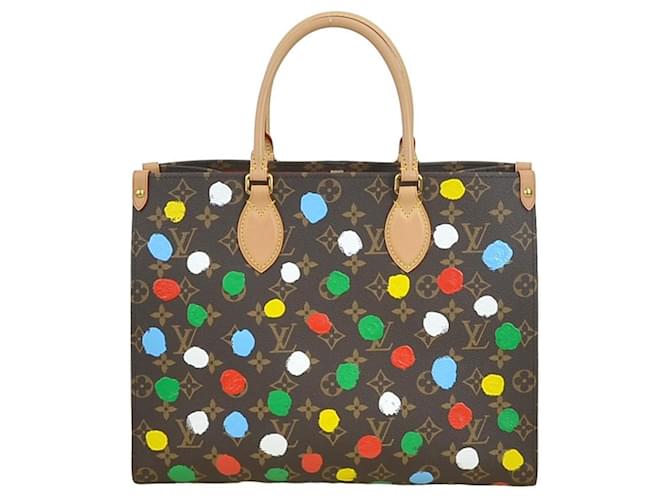 Onthego Louis Vuitton unterwegs Braun Leinwand  ref.1395578