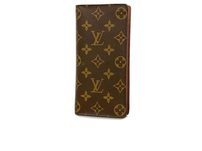 Louis Vuitton Portefeuille Brazza Marrom Lona  ref.1395615