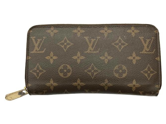 Carteira Louis Vuitton Zippy Marrom Lona  ref.1395623