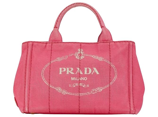 Prada Canapa Rosa Lienzo  ref.1395624