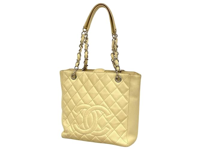 Chanel Shopping Cream Leather  ref.1395631