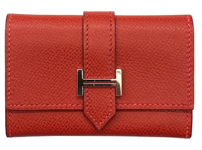 Béarn Hermès Bearn Vermelho Couro  ref.1395657