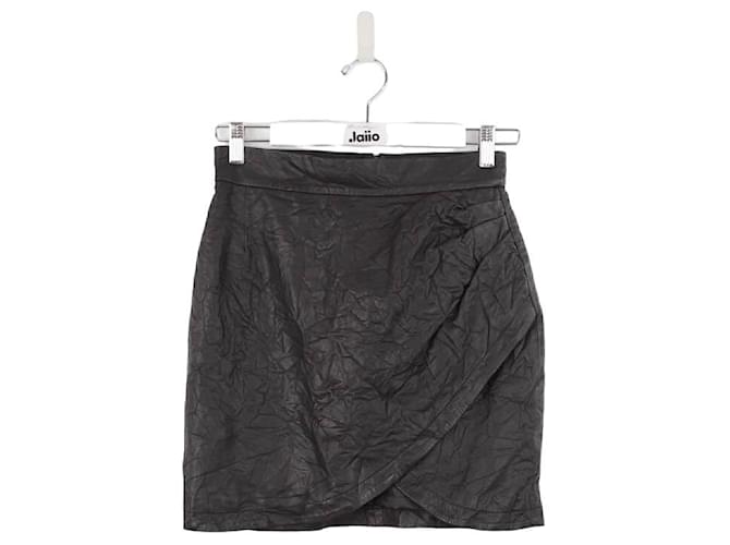 Zadig & Voltaire falda de cuero mini Negro  ref.1395678