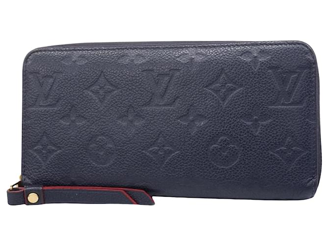 Louis Vuitton Portefeuille zippy Azul marinho Couro  ref.1395704