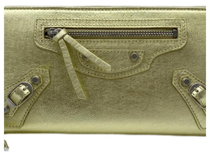 Balenciaga Continental Zip Around Golden Leather  ref.1395708