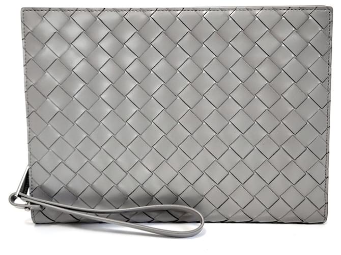 Bottega Veneta Intrecciato Grey Leather  ref.1395711