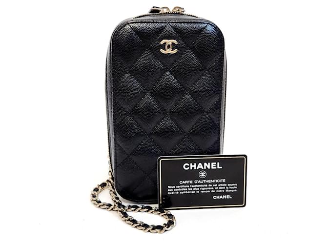 Chanel Matelassé Black Leather  ref.1395739