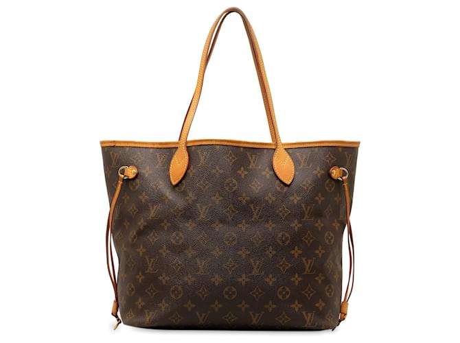 Brown Louis Vuitton Monogram Neverfull MM Tote Bag Leather  ref.1395750