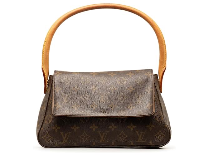 Looping Minibolso de hombro marrón con monograma y bucle de Louis Vuitton Castaño Cuero  ref.1395752