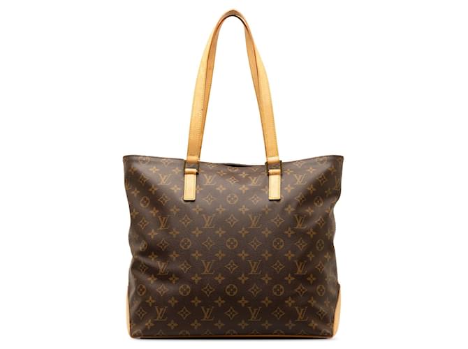 Bolso tote marrón Louis Vuitton con monograma Cabas Mezzo Castaño Cuero  ref.1395753