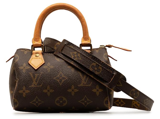Brown Louis Vuitton Monogram Mini HL Speedy Handbag Leather  ref.1395754