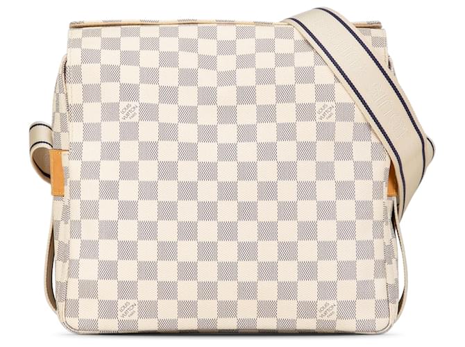 Bolso bandolera Louis Vuitton Damier Azur Naviglio blanco Lienzo  ref.1395759