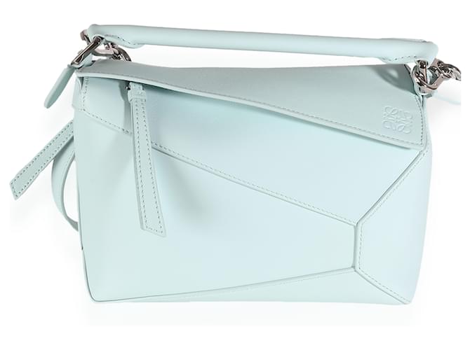 Bolso pequeño Puzzle Edge de piel de becerro Soft Grained azul Iceberg de Loewe Cuero  ref.1395761