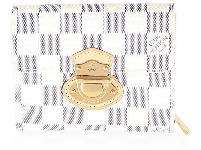 Louis Vuitton Damier Azur Canvas Joey Wallet White Cloth  ref.1395762