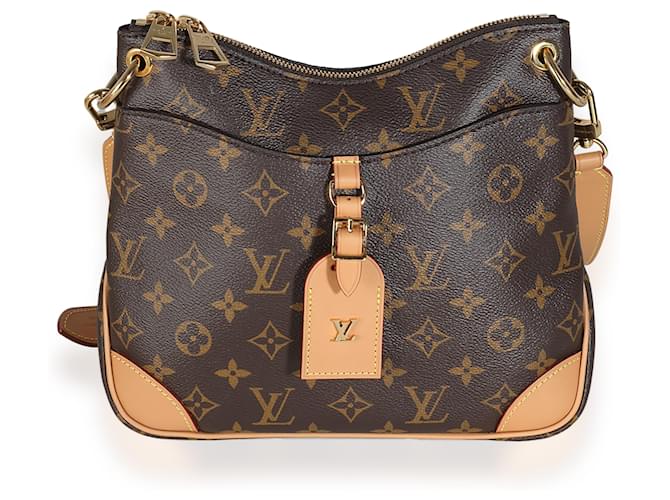 Louis Vuitton Lona Monograma Odéon PM Castaño Lienzo  ref.1395764