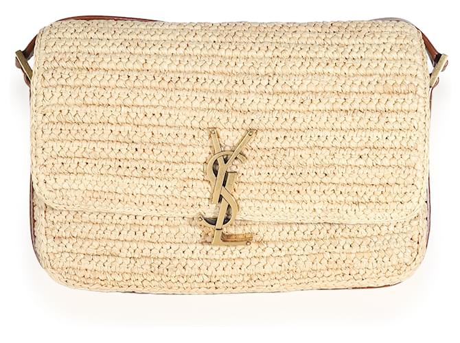 Saint Laurent Beige Raffia Small Solferino Straw  ref.1395771