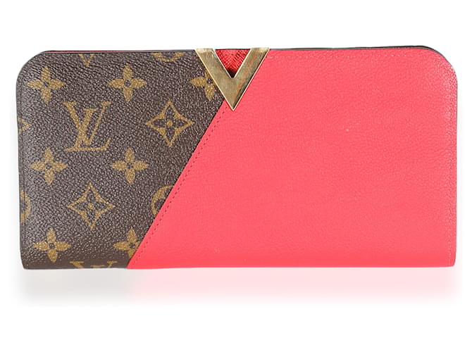 Louis Vuitton Kimono-Geldbörse aus Canvas mit Kirschmonogramm Braun Rot Leinwand  ref.1395780