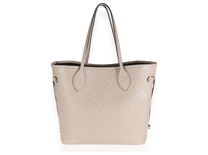 Louis Vuitton Monogramma Tortora Empreinte Neverfull MM Grigio Pelle  ref.1395793