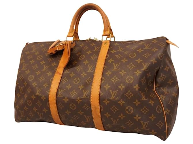 Louis Vuitton Keepall 50 Castaño Lienzo  ref.1395804