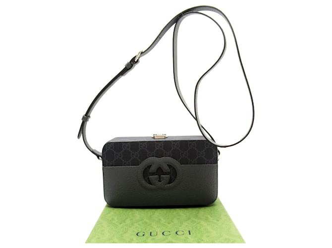 Gucci que se enclavija G Gris Cuero  ref.1395818