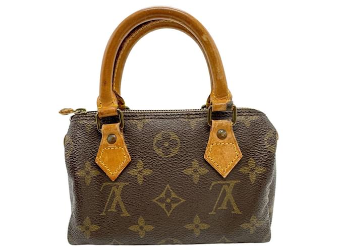 Louis Vuitton Nano Speedy Brown Cloth  ref.1395830