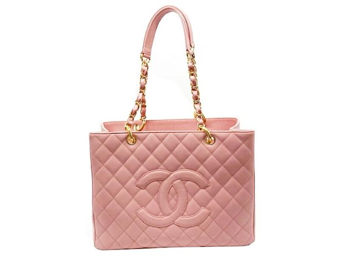 Chanel shopping Cuir Rose  ref.1395835