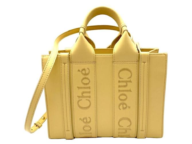 Chloé Woody Veau façon poulain Jaune  ref.1395848