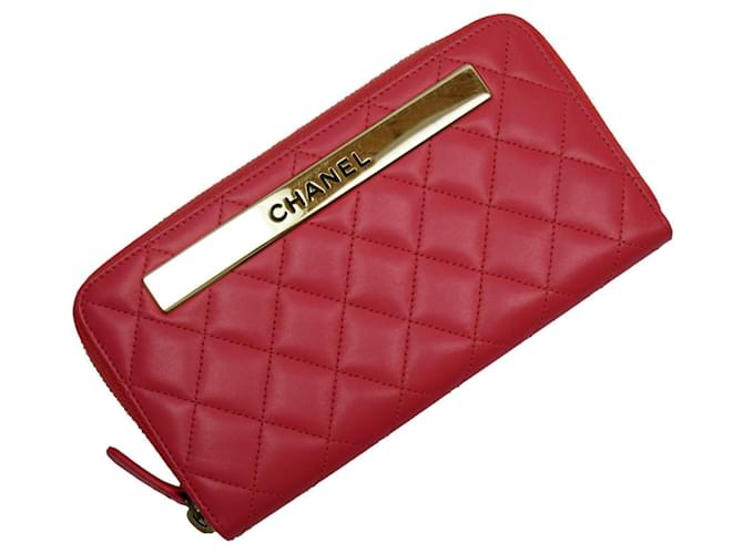 Chanel Matelassé Pink Leder  ref.1395890