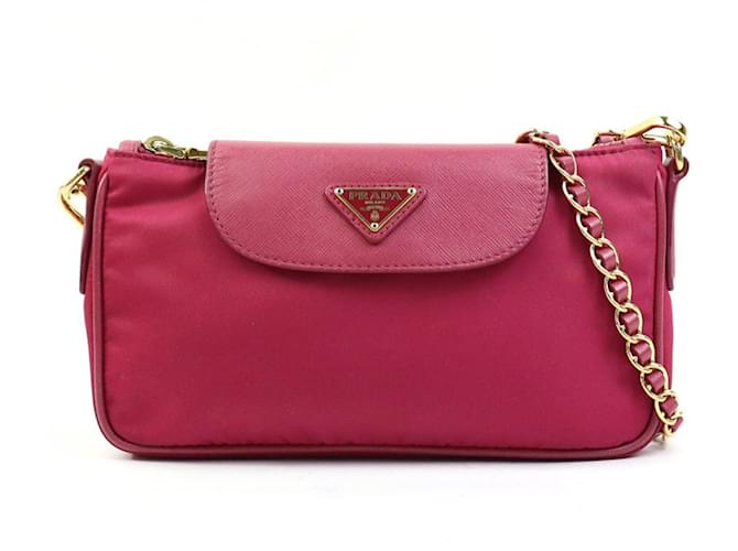 Prada Tessuto Red Synthetic  ref.1395918