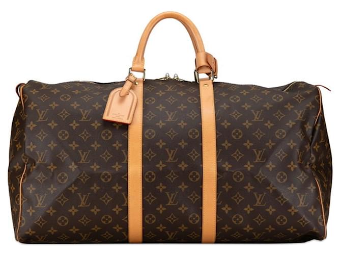 Louis Vuitton Keepall 55 Brown Leather  ref.1395959