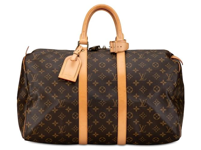 Louis Vuitton Keepall 45 Brown Leather  ref.1395966