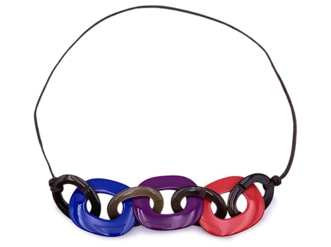 Hermès Hermes Paris Laquered Wood and Buffalo Horn Caramba Necklace Multiple colors  ref.1395968